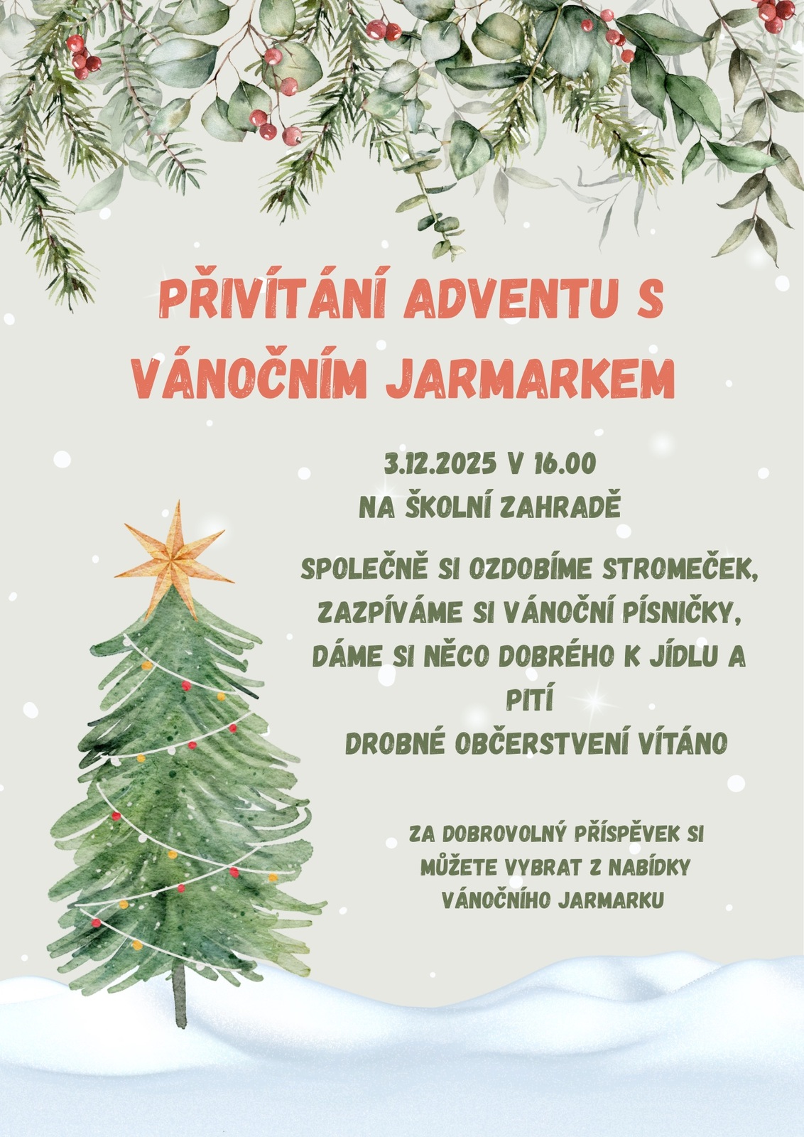 Přivítání adventu ve školce s jarmarkem